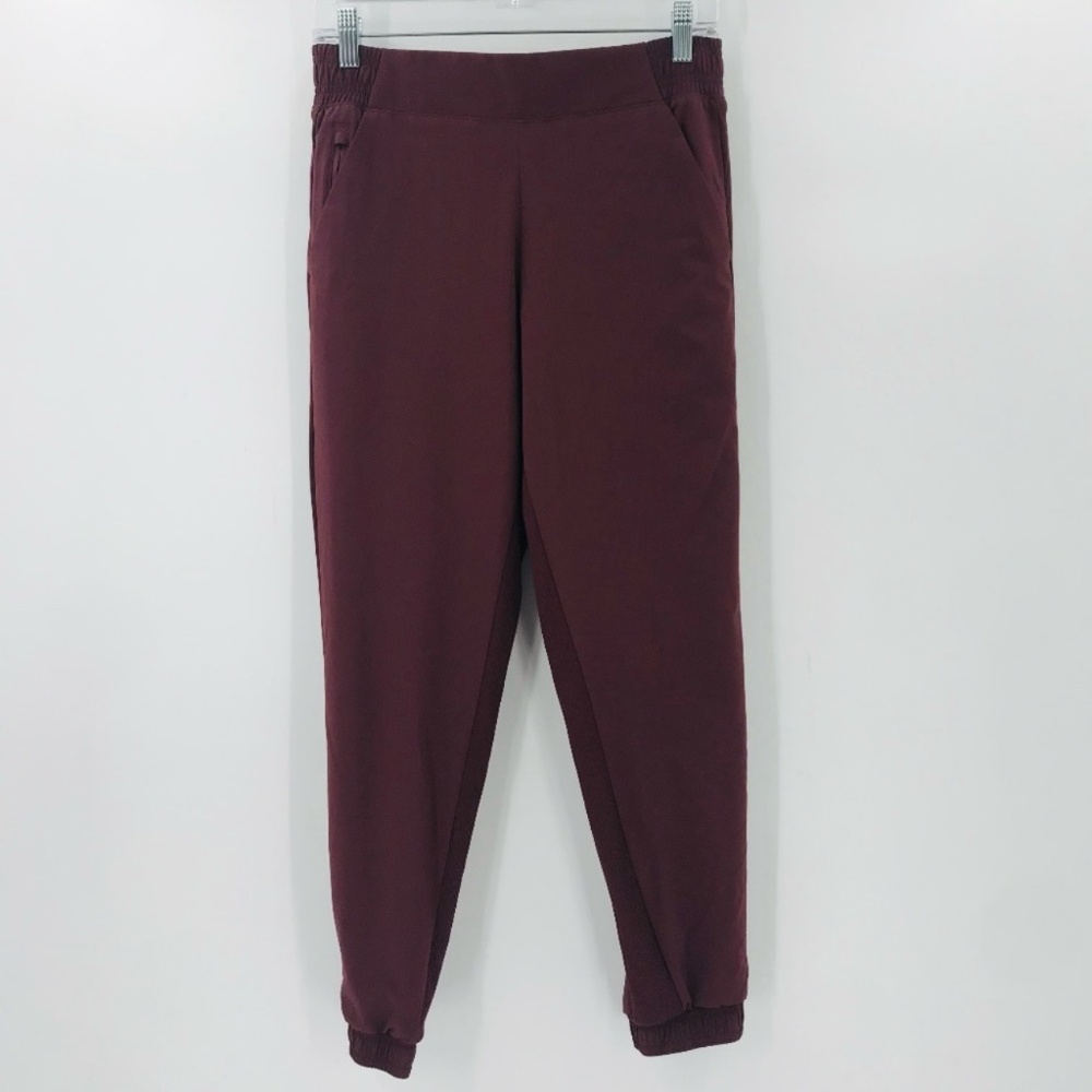 Athleta High Rise Lined Jogger Pants Burgundy Size 4 Petite